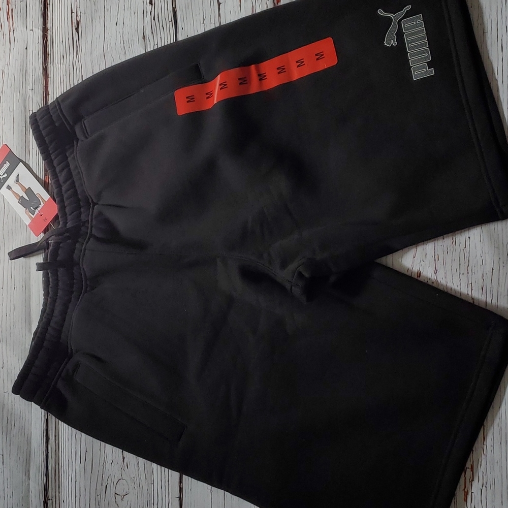🆕️ PUMA MEN'S FLEECE SHORTS (BLACK OR GRAY) - Picture 10 of 14